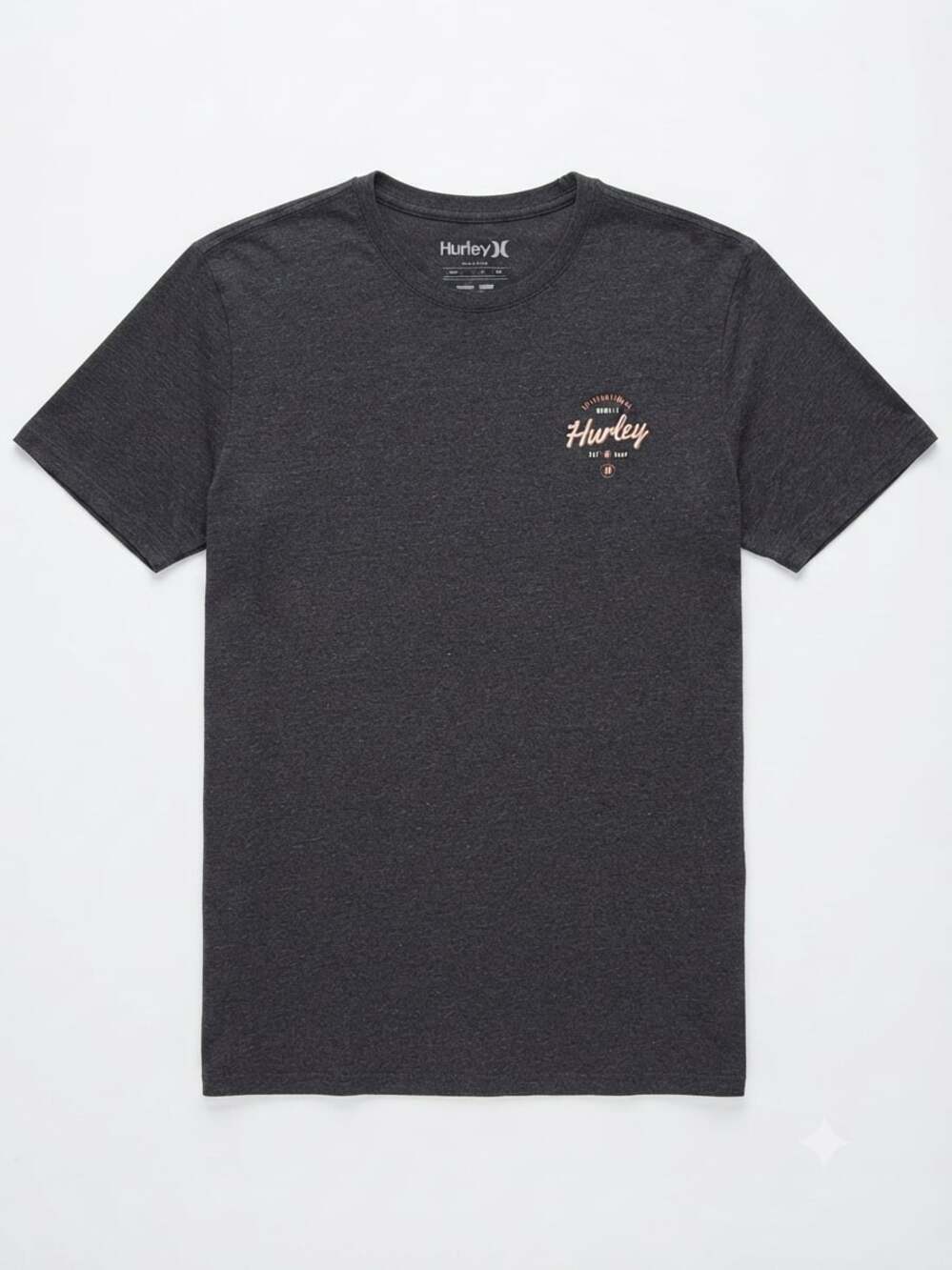 Hurley Men's Heathered Charcoal Short Sleeve Graphic T-Shirt